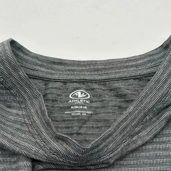 Athletic Works Knit Tank Top Women's XL 16-18 Gray Black Striped Sleeveless - Picture 5 of 8